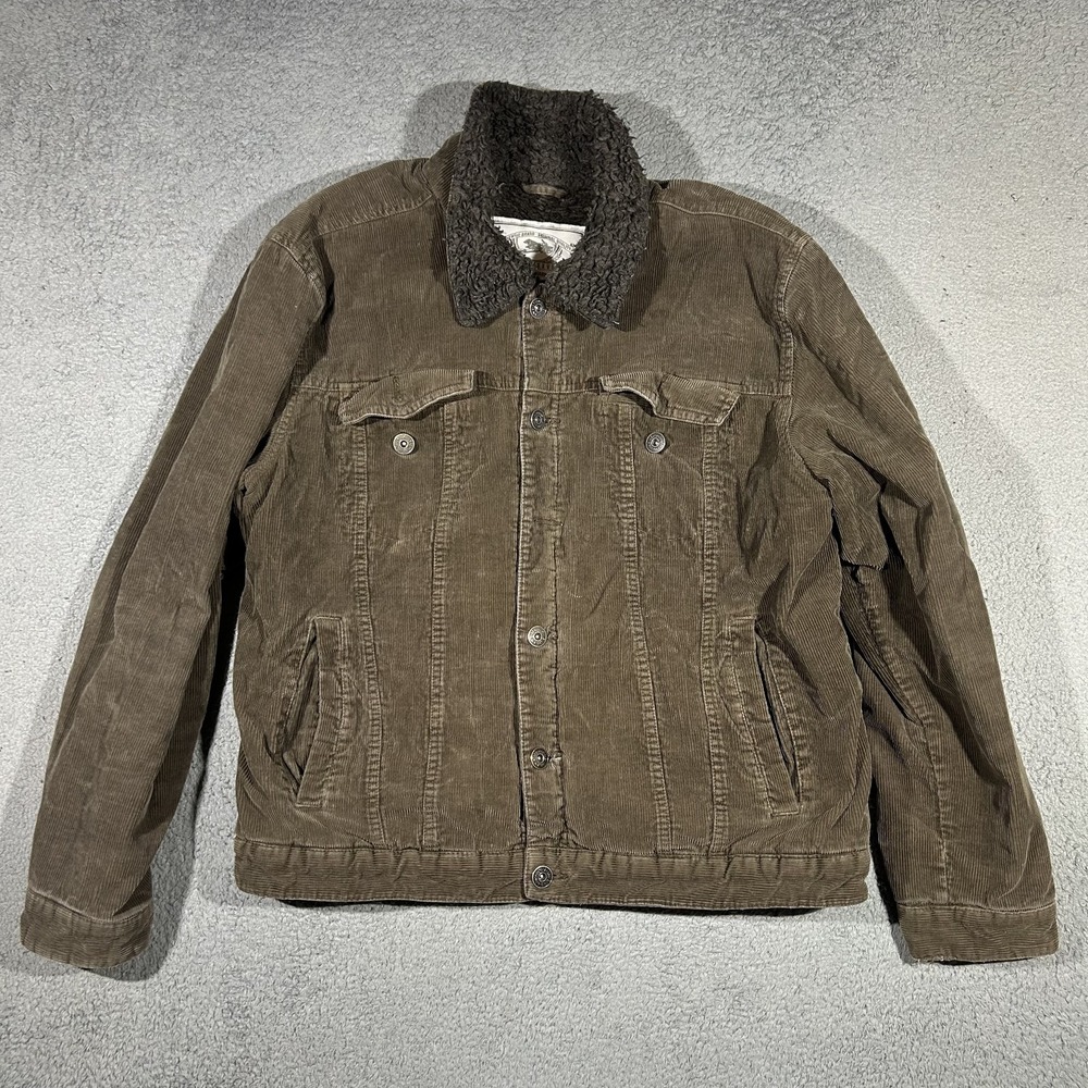 Aeropostale Jacket Mens 2XL Brown Sherpa Lined Corduroy Trucker
